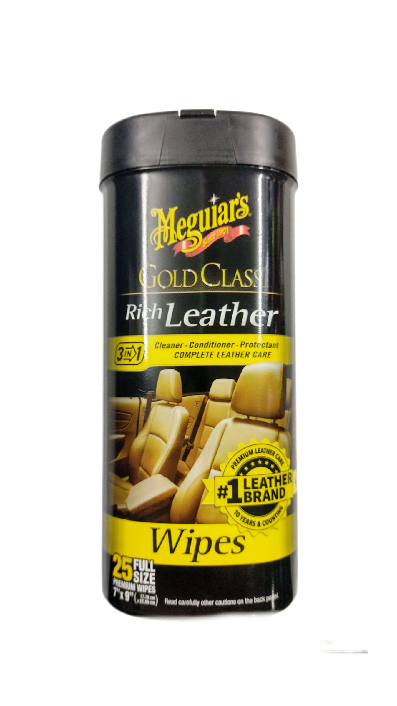 Limpiador De Cueros Gold Class Rich Leather 25 Wipes Meguiar
